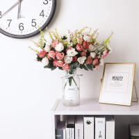 Rosa De Seda Artificial 1PC Para Arreglo Floral En Vaso Decoración De Navidad Boda Año Nuevo Scrapbooking Bouquet De Casa - details 2