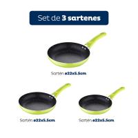 San Ignacio Juego de Sartenes Aluminio Prensado 3 Piezas Negras Soul Marble - details 21