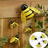 4PCS Adornos De Jardín Con Abeja De Metal Decoración Para Patio Y Exterior Estilo Artístico Accesorios Para Pared 2023 - details 0