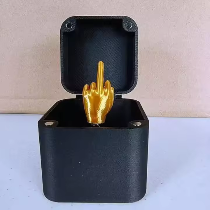 Caja De Regalo Con Dedo Middle Finger Creativo Y Divertido Para Amigos Decoración De Escritorio Del Despacho Figura De Plástico Originaria De China Continental - 1