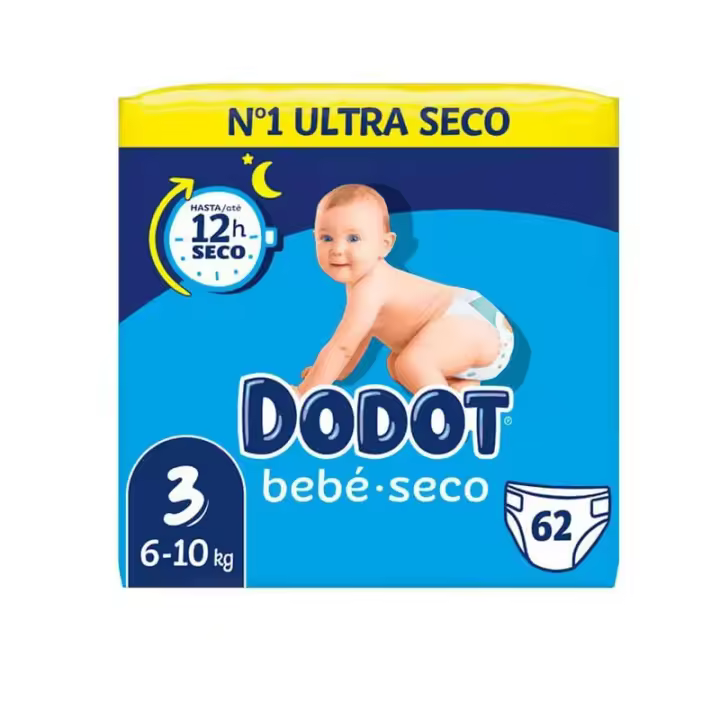 20% DTO. EXTRA Dodot Bebé Seco Value Pack Talla 3 (62 uds) ✅ Entrega 24/72h - 1
