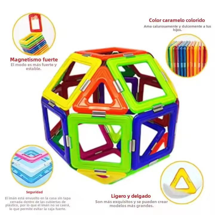 Bloques De Construcción Magnéticos Para Niños 68PCS Tamaño Grande Juguete Educativo DIY Para Niños Y Niñas Regalo Ideal Para Aprendizaje - 1