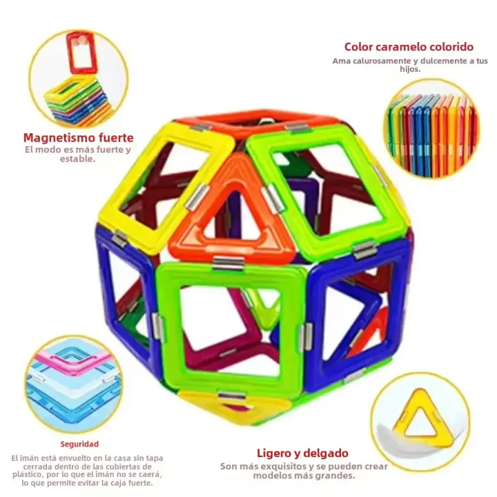 Bloques De Construcción Magnéticos Para Niños 68PCS Tamaño Grande Juguete Educativo DIY Para Niños Y Niñas Regalo Ideal Para Aprendizaje - 1