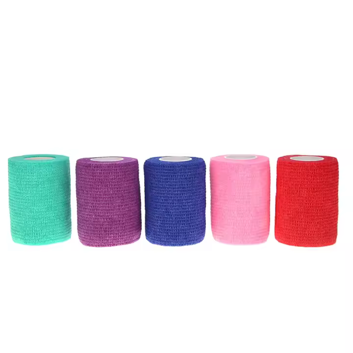 5Pcs Vendas Autoadhesivas Para Perros Cubierta De Manguito Protector De Primeros Auxilios Para Veterinarios Envoltura Elástica Verde Suministros Para Mascotas - 1
