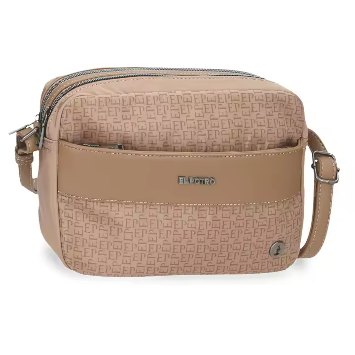 Bandolera El Potro Luna dos compartimentos beige - 1