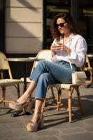 Sandalias doradas con Plataforma Mujer con Tacón Ancho de Bloque Diseño Elegante y Moderno Primavera Verano 2026 Cierre Hebilla Paloma Wang - details 0