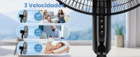 Aigostar Ventilador de Pie Silencioso con 7 aspas, diámetro 43 cm, oscilación de 70°, 3 velocidades y altura ajustable de 108 a 130 cm. Ideal para dormir. - details 1
