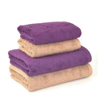 CASTMA GARANTIA DE ALTA CALIDAD - Juego de 4 Toallas de Algodón Peinado 100% de 600grs/m2 para Lavabo y Ducha en color berenjena y beige - details 0