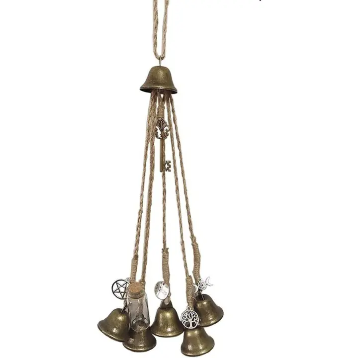 Campanas de bruja, campanas de bruja, decoración de brujas, campana de viento, campanas de viento colgantes, decoración de brujería, ideal para porches, jardines y ventanas. - 1