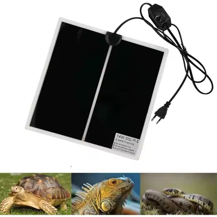 Alfombrilla térmica para reptiles, 28 x 28 cm, ajustable, para terrario, con control de temperatura, para reptiles, tortugas y serpientes, 20 unidades - 1