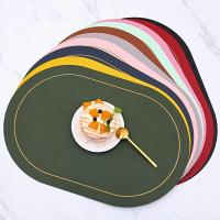 Juego De Tapetes Para Mesa De Comedor Estilo Nórdico Impermeables Antideslizantes Aislantes De Calor De Cuero PU Rectangular Y Redondo Para Decoración De Mesa Y Cocina - details 3