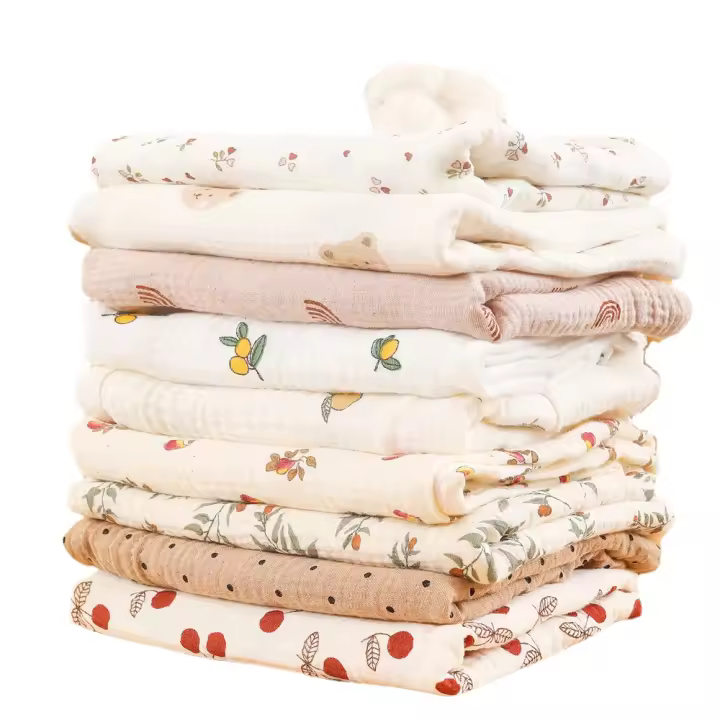 MOV-Manta De Algodón Muselina Para Bebé 80X65cm Suave Y Transpirable Ideal Para Embrullos Dormir Y Paseos En Carrito Accesorios Infantiles Para Recién Nacidos - 1