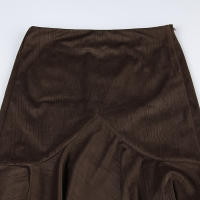 IAMSURE Falda Midi Asimétrica Elegante Y Casual Para Mujer Alta Cintura Poliéster Otoño Primavera Moda Básica 2024 - details 5