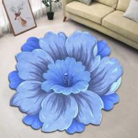 Alfombra De Piso En Forma De Loto Peonía Y Magnolia 60x60cm Antideslizante Floral Para Sala De Estar Mesa De Té Cama - details 3