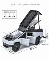 Modelo De Coche De Aleación Tesla Cybertruck 1:24 Con Sonido Y Luz Vehículo De Juguete Para Niños Coleccionable Regalo De Cumpleaños - details 2