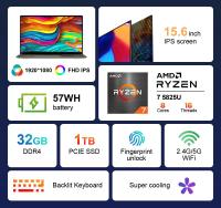 Ninkear A15 Plus Laptop de 15.6'', AMD Ryzen 7 5825U de 8 Núcleos a 4.5GHz, Pantalla IPS de 19201080, 32GB de RAM, 1TB SSD, WiFi 2.4G/5G, Desbloqueo por Huella Dactilar, Teclado Retroiluminado, Conector Tipo-C Completo1, USB3.02, HDMI1 - details 5
