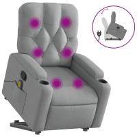 vidaXL Silla de masaje reclinable de pie de tela Gris claro, Gris oscuro, Negro Sillon Dormitorio Sillon Comodos Silla Relax Sillón Sofá - details 1