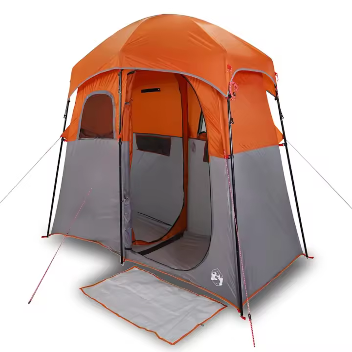 vidaXL Tienda de ducha para 2 personas impermeable gris-naranja - 1