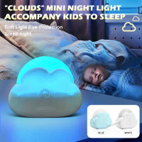 Luz Nocturna De Nube Creativa Blanca Y Azul Para Dormitorio Y Niños Luz LED Mini USB Sin Cable Forma De Nube Adorable Regalo Original Con Batería Incluida - details 6