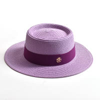Sombrero De Paja Para Mujer Moda Verano Protección Solar Ribete Plano Cordón Estilo Casual Para Playa Y Viajes - details 12