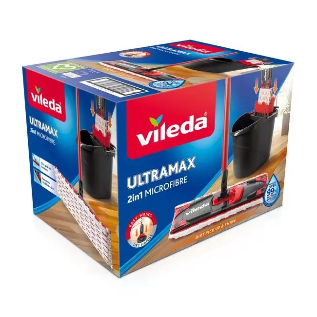 Pack Vileda Ultramax 2 en 1 – Mopa con Microfibra y Cubo con Powerpresse  Limpieza Profunda y Sin Esfuerzo - 1