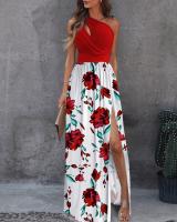 2025 Mujeres Alta Calidad Vestidos Mujeres Slant Hombre Hueco Temperamento Gradiente de Color Alta Split Vestidos Largos - details 5