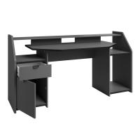 Miroytengo Mesa Escritorio Gaming Grande con Cajón y Armario con puerta Abatible en Color Gris con LED 98x180x67 cm - details 1