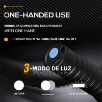 Linterna LED Recargable Portátil Con Zoom Ampliable Modos De Iluminación Para Camping Y Emergencias Resistente Al Agua Y Choque - details 2