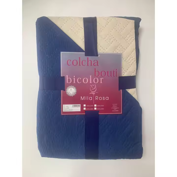 HIPERMANTA. Colcha bouti BICOLOR REVERSIBLE para CAMA 150 cm. Medida: 250x260 cm. Disponible en varios colores. Para primavera-verano. - 1