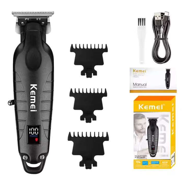 Cortador De Pelo Eléctrico Kemei KM-2293 Con Pantalla LCD Para Hombres Corte De Pelo Profesional Recortadora De Cabello Universal - 1