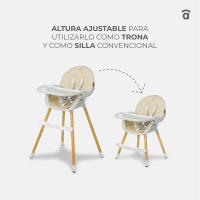 Asalvo Trona 2 en 1 Bocuse - Trona de Bebé Regulable en 3 Alturas, Con Reposapiés Ajustable, Respaldo Reclinado y Funda Fácil de Limpiar, Ideal para el Crecimiento y Comodidad de tu Pequeño - details 1