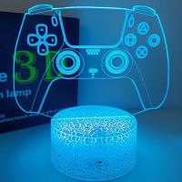 Lámpara De Ambiente Creativa PS5 Gamepad Illusión 3D Acrílica Toque Dimmer Luz Nocturna Para Decoración De Habitación Y Juego - details 3