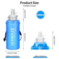 Botella De Agua Deportiva Plegable Y Ligera De 500ml Con Anillo En La Muñeca Antideslizante Para Correr Material TPU Suave - details 1
