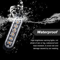 Luz De Advertencia Estroboscópica Para Coche Y Camión 6 LEDs En Blanco Azul Rojo Amarillo Farol De Emergencia Universal 12V 24V - details 5