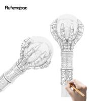 Bastón De Caminar De Vidrio Negro Con Bolilla Steampunk Moda Decorativa Para Caballero Lujo 93cm Con Punta De Goma Para Actividades Al Aire Libre - details 1