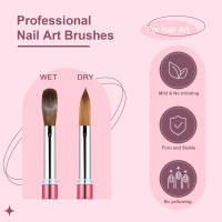 Pincel De Acrílico Kolinsky Sable Para Manicura Y Dibujo En Uv Gel Carving Pincel Crimpado Para Polvo Líquido Herramientas De Arte Hot Pink - details 6