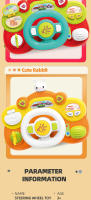 Juguete Educativo Para Niños Simulación De Volante De Coche Multifuncional Con Música Y Puzzle Para Desarrollo Infantil - details 7