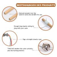 Juguete Interactivo Para Gatos Fashion Cat Wand Toy Palillo De Madera Natural Telescopio Elástico Para Gatos Internos Juguete De Moler Dientes - details 4