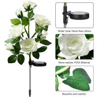 Lámpara Solar De Flores Con 5 Cabezas Luz De Jardín Impermeable Para Decoración De Camino Exterior Patio Jardín Paisaje - details 10