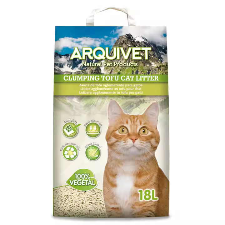 18 L - Arquivet Arena Aglomerante Clumping Tofu para Gatos - 1