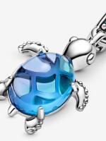 Pandora - Charm Colgante de Tortuga Marina de cristal de Murano - Plata de Lei - details 2