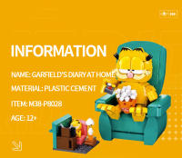 Bloques De Construcción Garfield Sentado En Un Sofá Con Figuras Miniatura Juego Educativo DIY Para Niños Escena Clásica De Anime - details 10