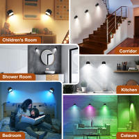 Luz De Pared Remotamente Controlada RGB Cambiante Y Dimmable Luz Nocturna Para El Dormitorio Con Rotación De 360 Grados - details 5