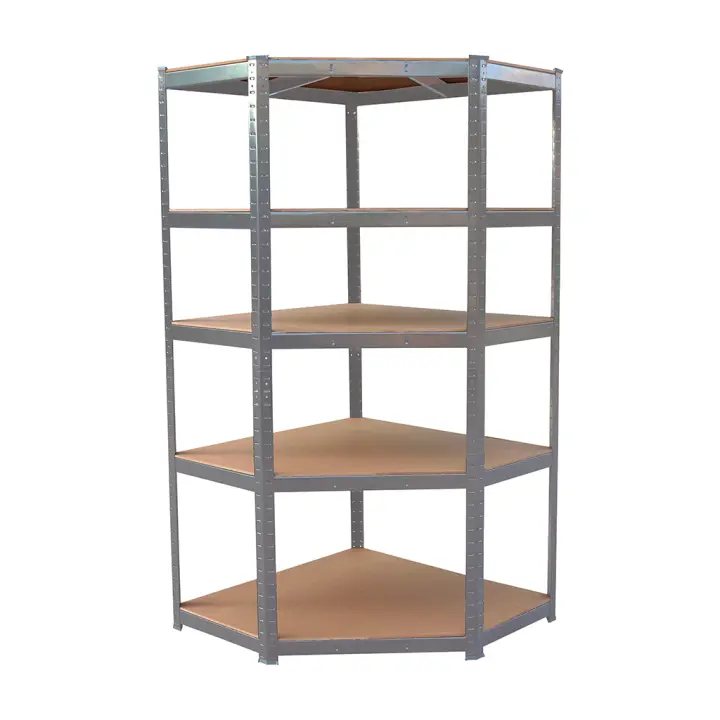 ORION91 - Estantería Esquinera, Metálica Modular Almacenaje 180x90x40cm Acero y MDF Antihumedad, Hogar, Trastero, Garaje, 5 Baldas Ajustables, Cargas Pesadas 875Kg Estantería - SpazioLuzio - 1