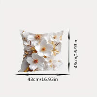 Funda De Cojín De Tela Suave Con Estampado De Flores Frescas 18x18 Pulgadas Decoración Del Hogar Estilo Plantas Poliéster 100% - details 2