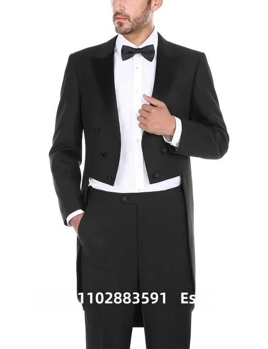 Traje Formal Azul Para Hombre 2024 Con Chaqueta Y Pantalones Doble Botón Estilo Casuál Para Boda Y Ocasiones Elegantes - 1