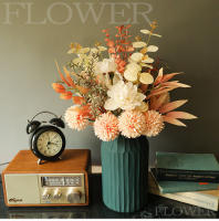Flores Artificiales Flor Falsa Seda Ramo Hortensias Artificiales Plantas Flores y Seda Decoración para Boda Arnormas Florales Pieza Central (Champán) - details 1