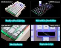 Teclado Mecánico G700 Impermeable Con Soporte Para Móvil Juego Sensación De Metal Luz Personalidad Negocios 104 Teclas USB - details 2