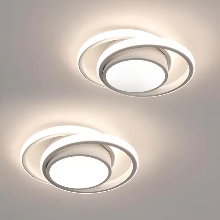 HY 2 Piezas Plafon Led Techo, 32W 2350LM Moderna Lámpara de Techo LED, Luz Natural 4500K, Redondo Luz de Techo del Para Corredor Baño Cocina Sala de Estar Dormitorio Pasillo, Diámetro 28cm - 1