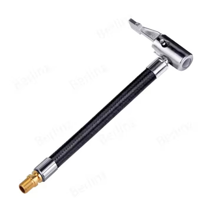 Adaptador Deホース Para Inflado De Neumáticos 20cm/7.87in Con Chuchito De Cobre Y Conector De Inflado Para Reparación De Neumáticos - 1